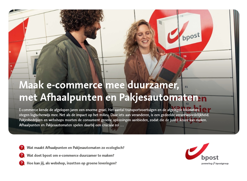 Maak e-commerce mee duurzamer, met Afhaalpunten en Pakjesautomaten